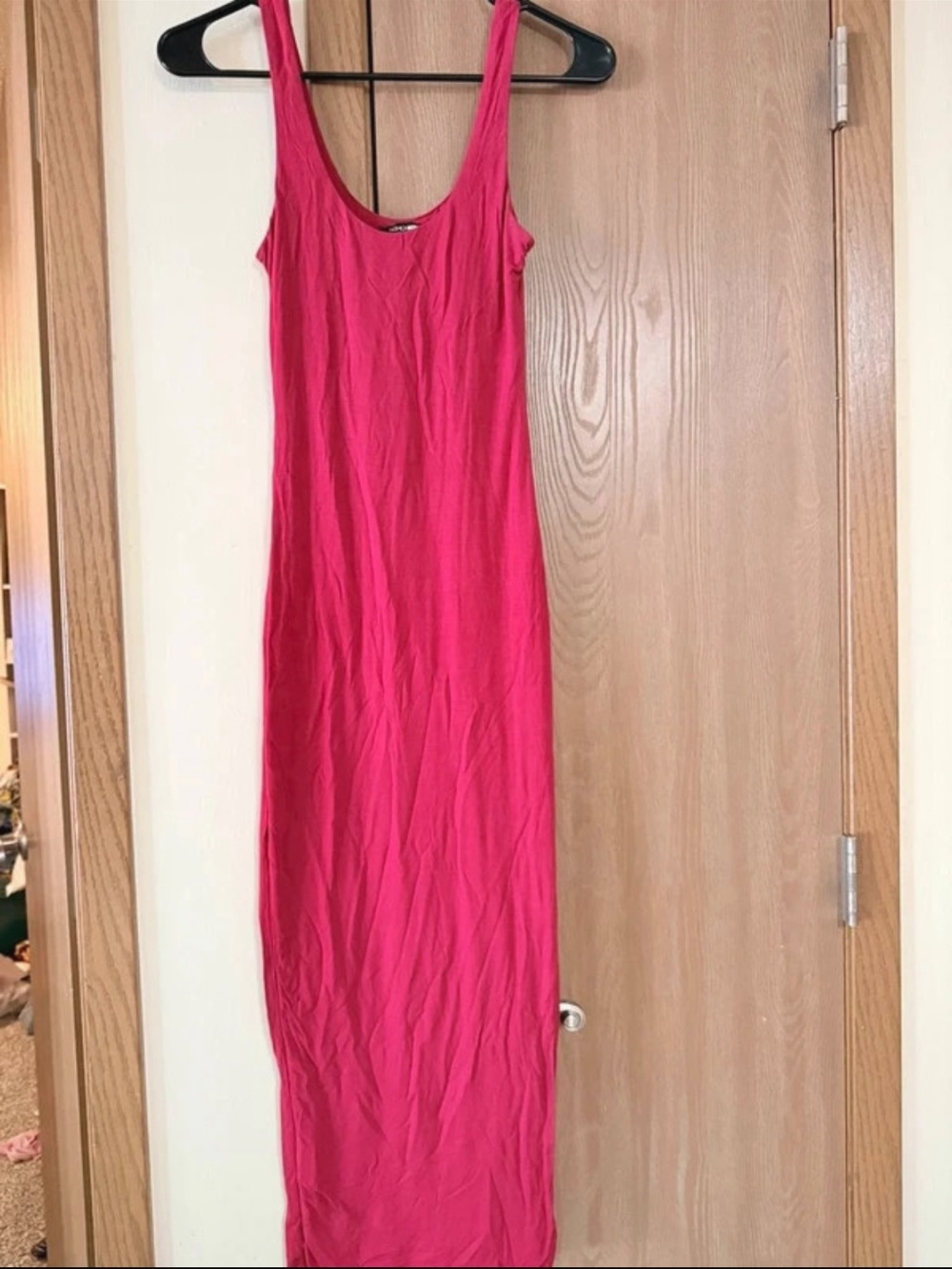 Fashion Nova Sleeveless Scoop Neck Maxi Dress - Fuchsia Pink